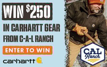 WIN $250 IN CARHARTT GEAR FROM C-A-L RANCH ENTER TO WIN (CARHARTT LOGO)