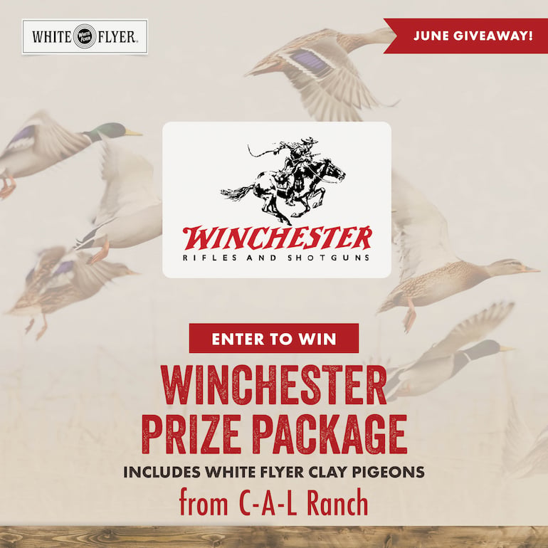 JUNE GIVEAWAY ENTER TO WIN WINCHESTER PRIZE PACKAGE INCLUDES WHITE FLYER CLAY PIGEONS from C-A-L Ranch