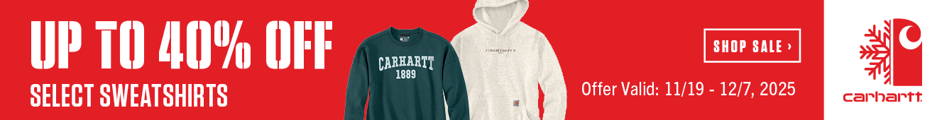 CARHARTT UP TO 40% OFF SELECT SWEATSHIRTS SHOP SALE>