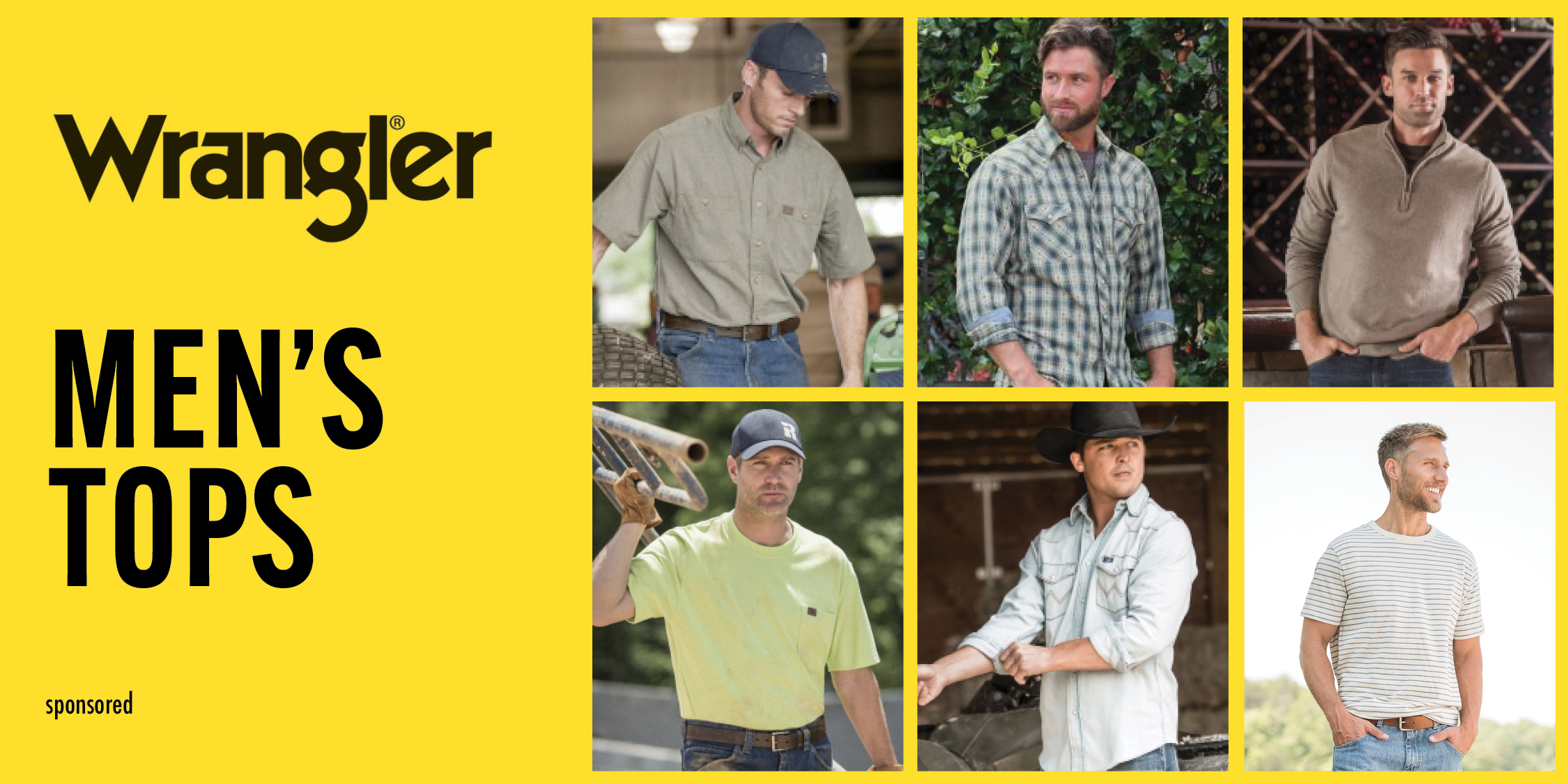 Wrangler Men's Tops Sponsored