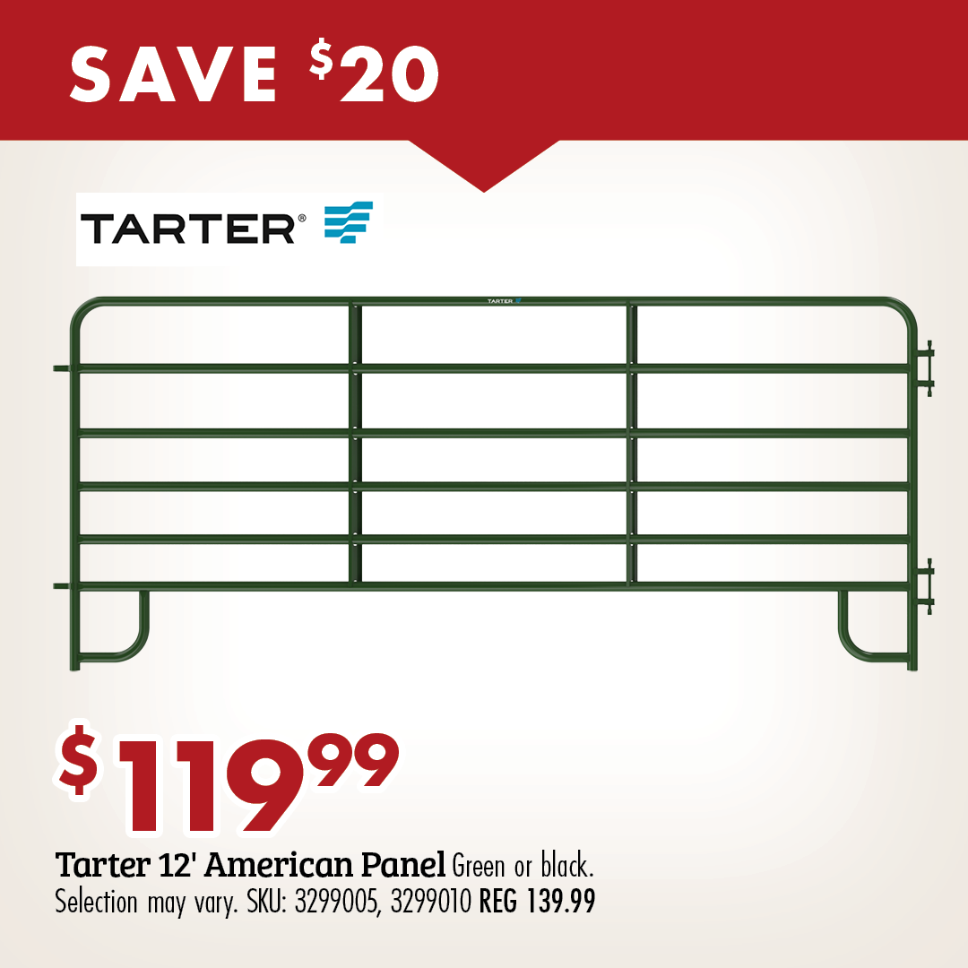 SAVE $20 $119.99 Tarter" American Panel Green or black. Selection may vary. SKU: 3299010 REG 139.99