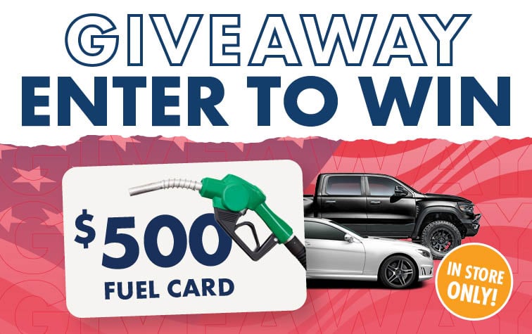 GIVEAWAY ENTER TO WIN $500 FUEL CARD