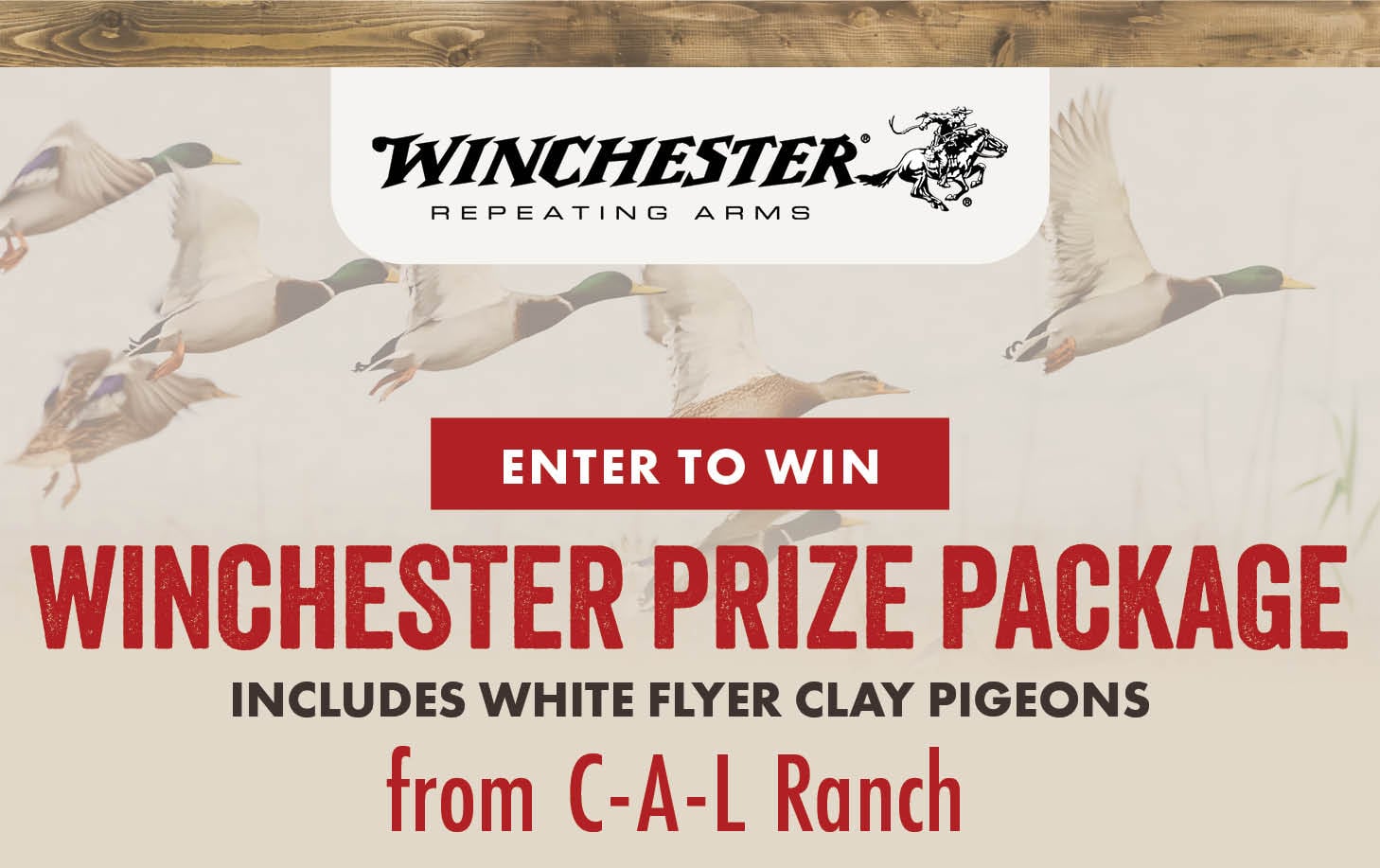 WINCHESTER REPEATING ARMS ENTER TO WIN WINCHESTER PRIZE PACKAGE INCLUDES WHITE FLYER CLAY PIGEONS from C-A-L Ranch