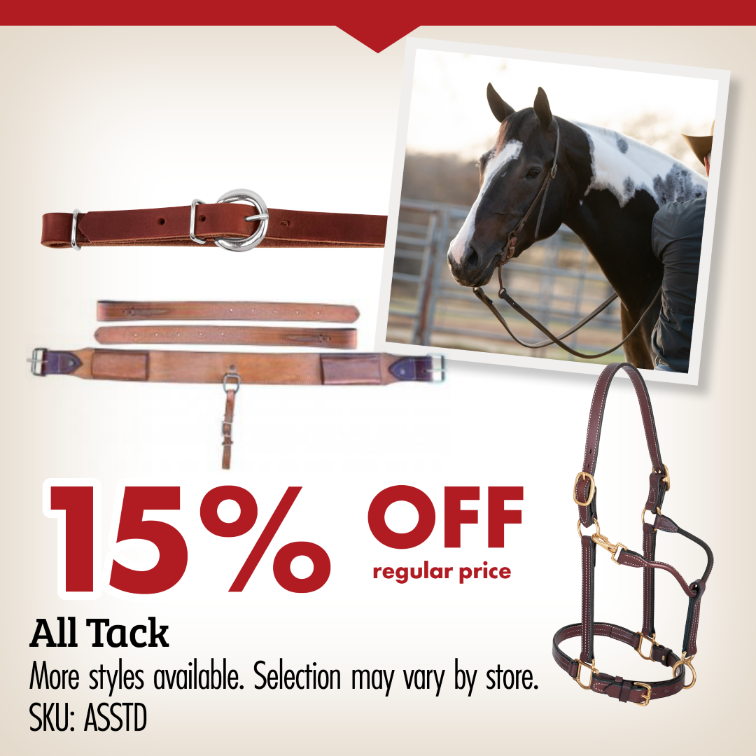 15% OFF regular price All Tack More styles available. Selection may vary by store. SKU: ASSTD