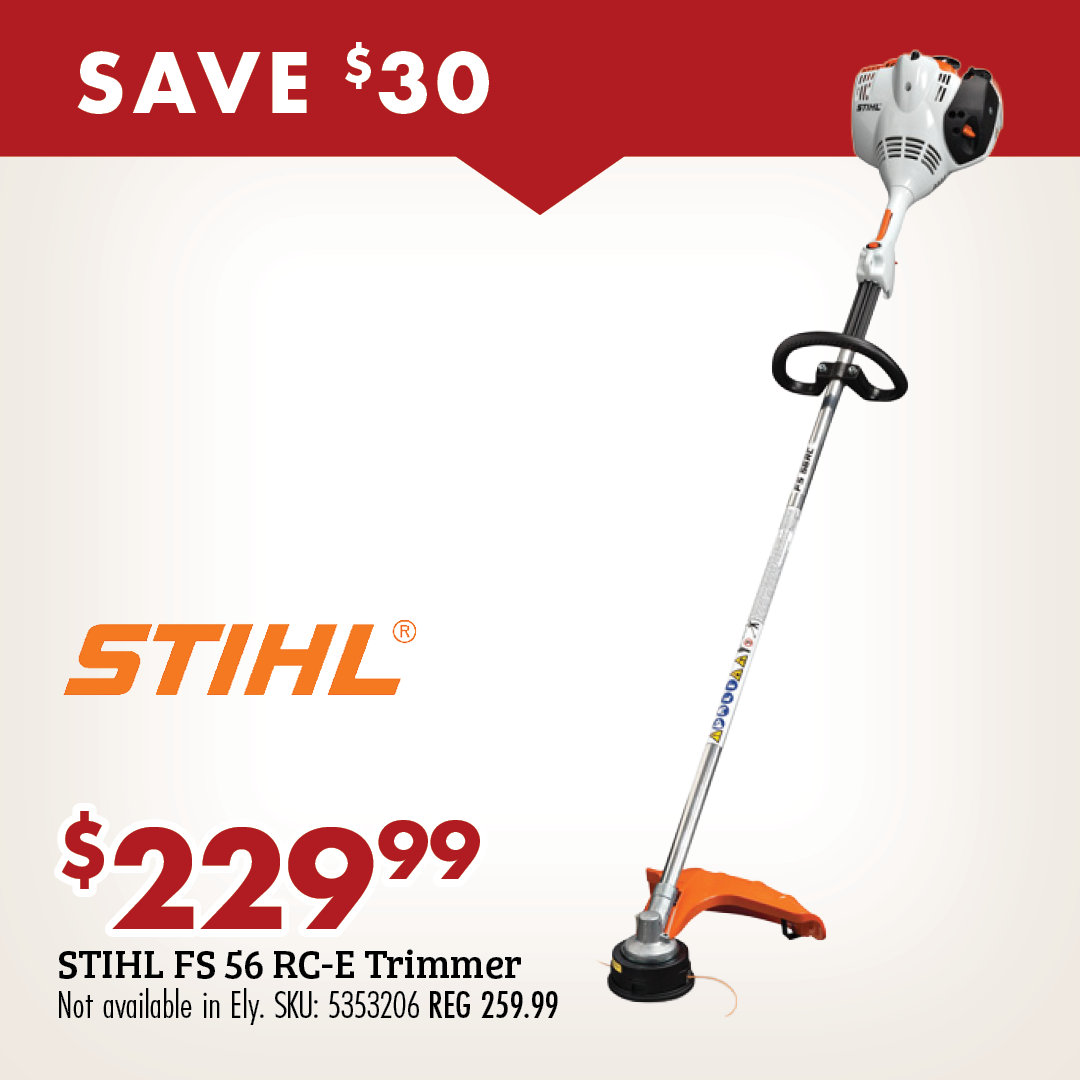 SAVE $30 $229.99 STIHL FS 56 RC-E Trimmer Not available in Ely. SKU: 5353206