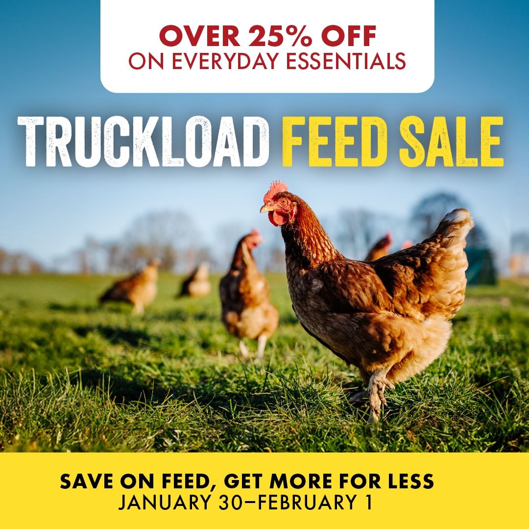 OVER 25% OFF ON EVERYDAY ESSENTIALS TRUCKLOAD FEED SALE SAVE ON FEED, GET MORE FOR LESS JANUARY 30-FEBRUARY 1