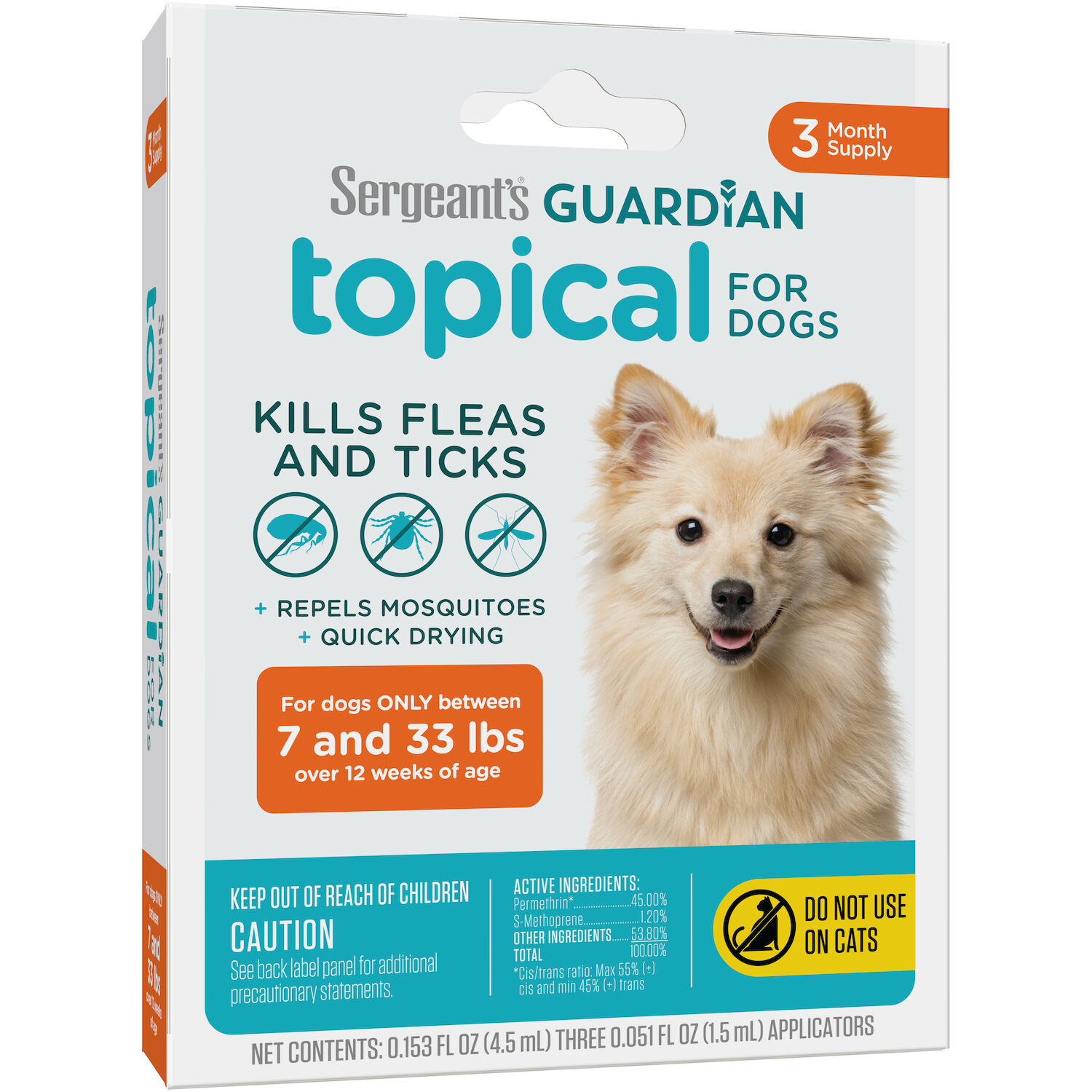 Guardian Flea & Tick Topical Treatment for Dogs 7 to 33-Lbs, 3-Ct