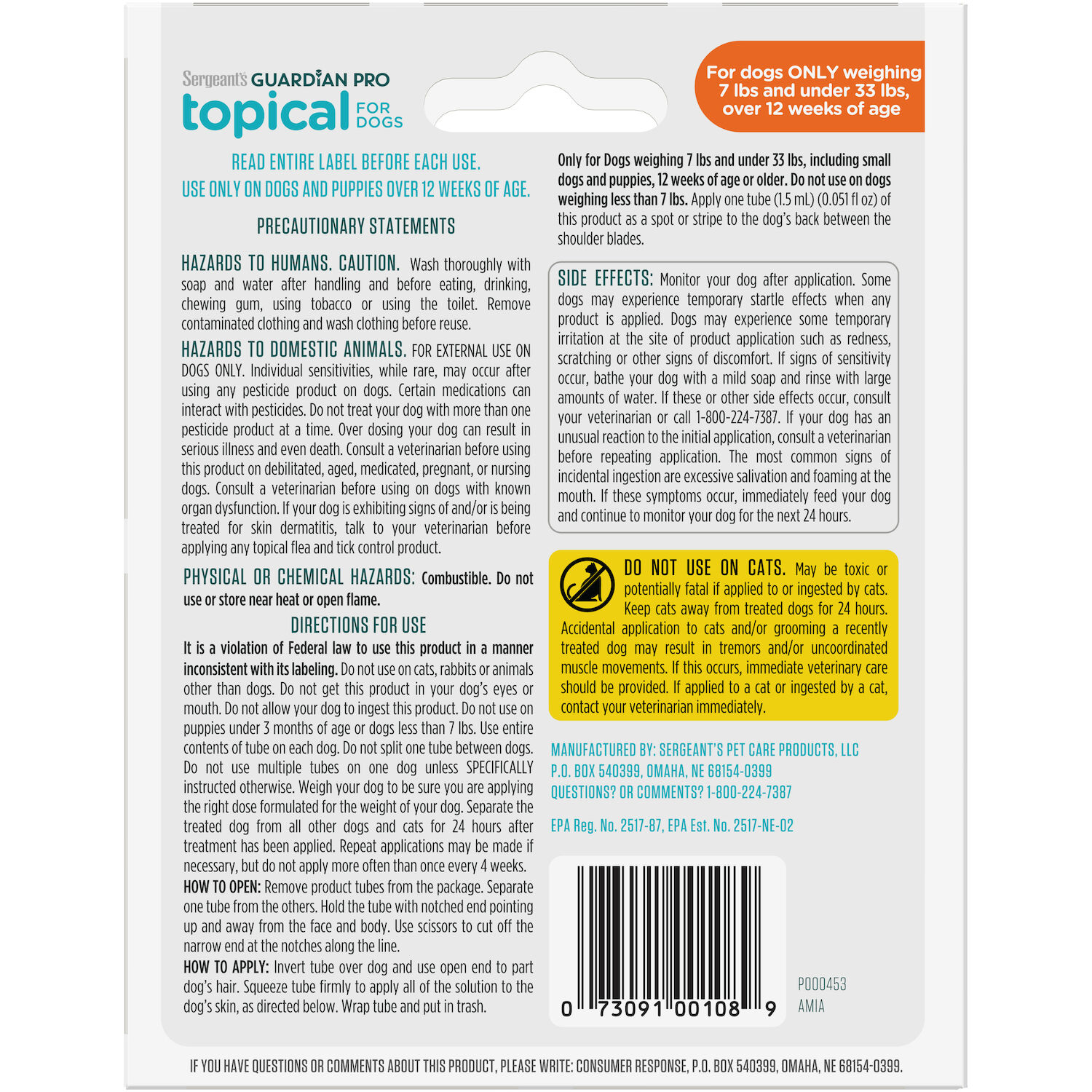 Guardian Pro Flea & Tick Topical Treatment for Dogs 7 to 33-Lbs, 3-Ct