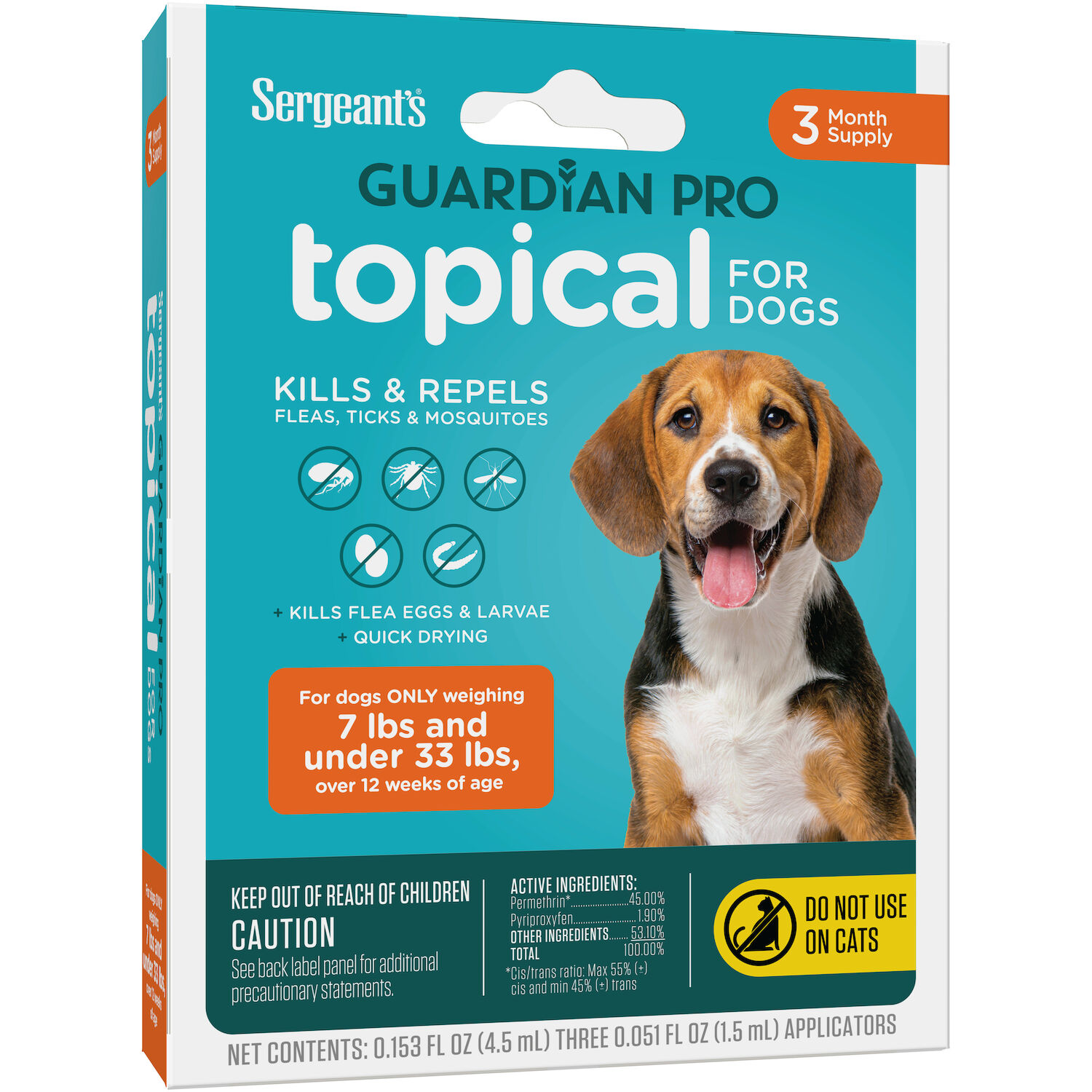 Guardian Pro Flea & Tick Topical Treatment for Dogs 7 to 33-Lbs, 3-Ct