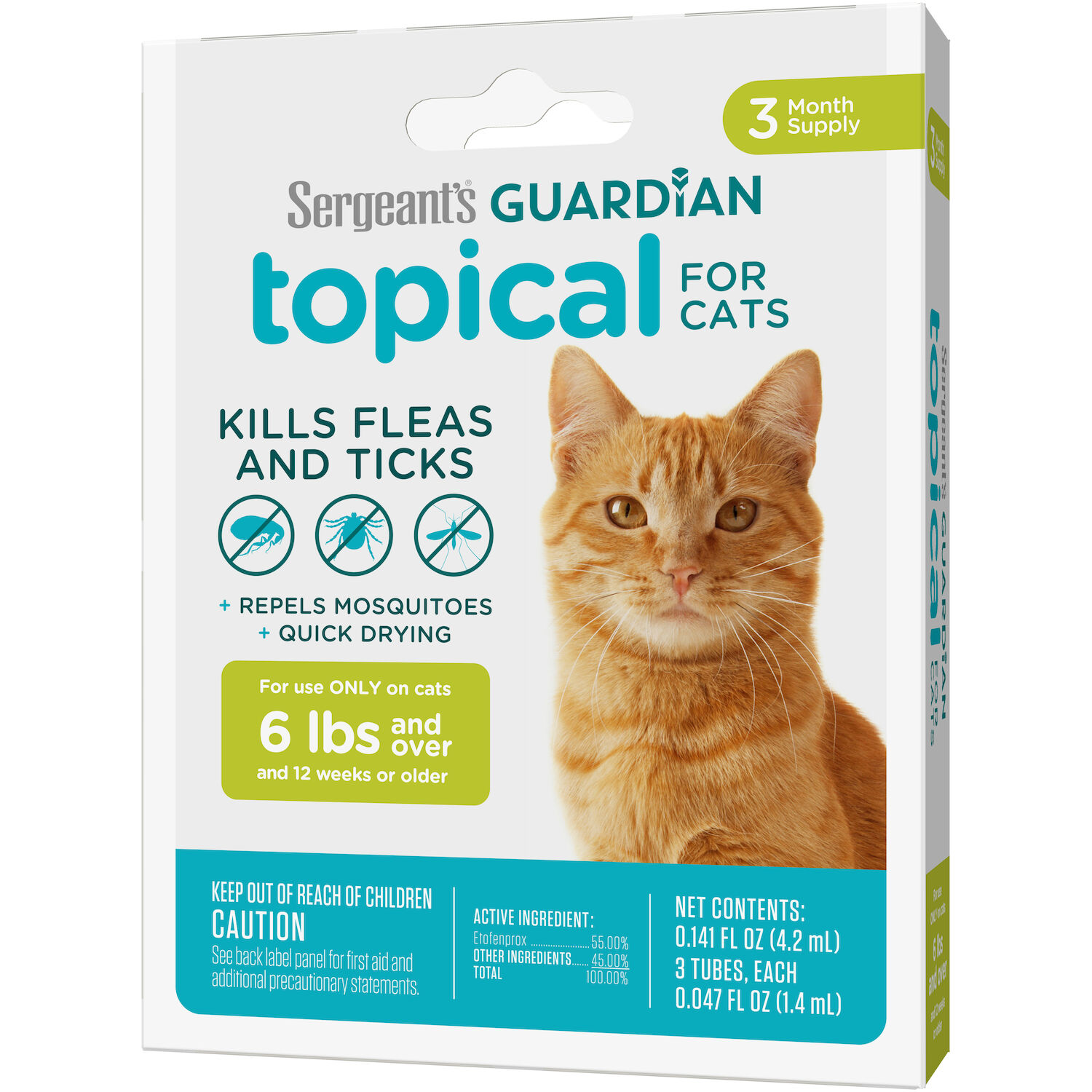 Guardian Flea & Tick Topical Treatment for Cats 6-Lbs & Up, 3-Ct