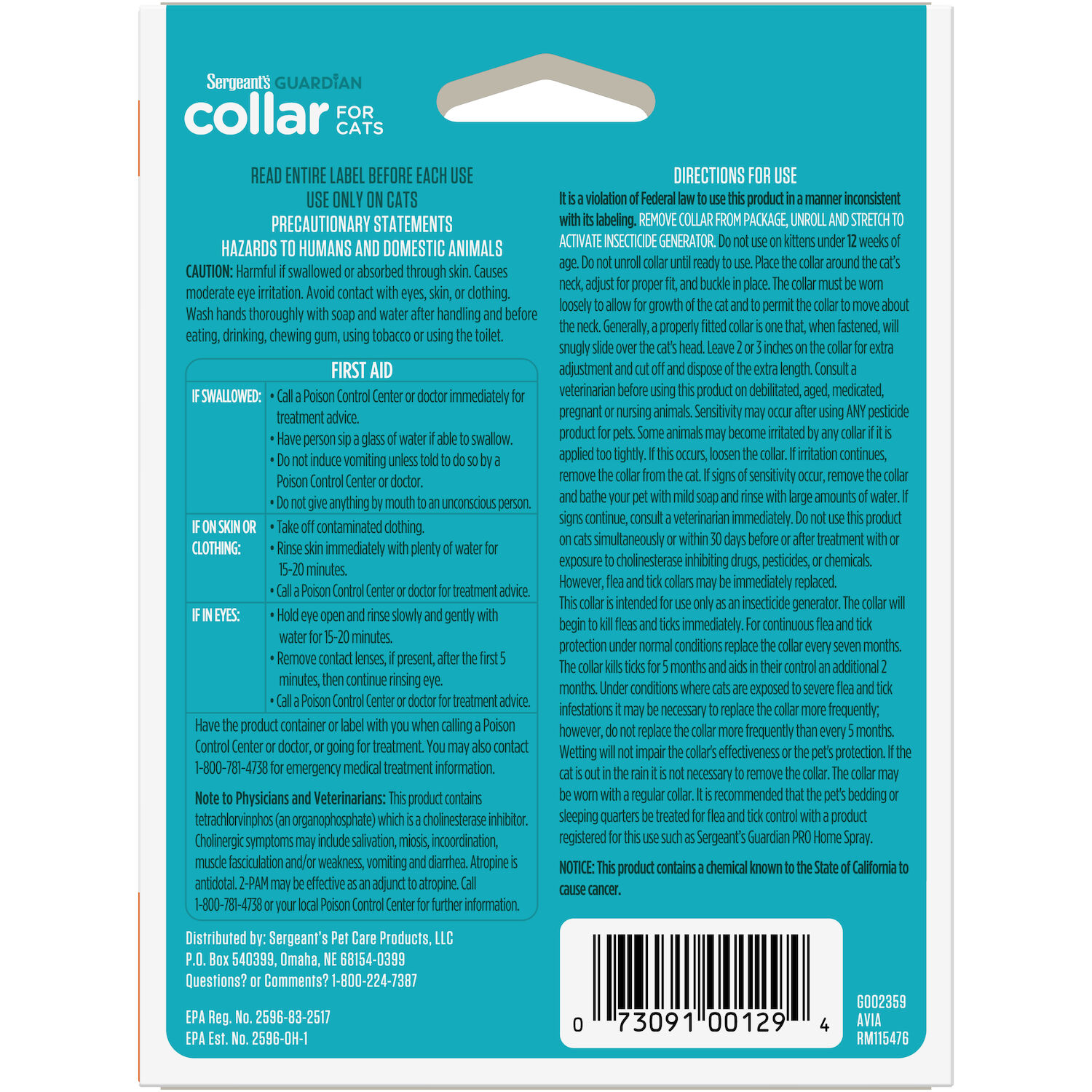 Guardian Flea & Tick Collar for Cats, 1 Collar