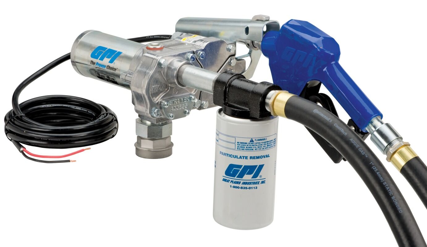 12V Fuel Transfer Pump 18 GPM w/Auto Nozzle & Filter Kit