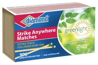 Strike Anywhere Greenlight Matches, 300 Count