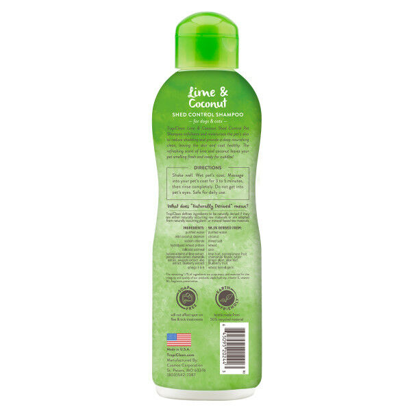 TropiClean Lime & Coconut Shed Control Shampoo for Pets, 20-Oz
