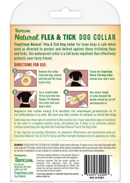 TropiClean Natural Flea and Tick Collar for Large Dogs
