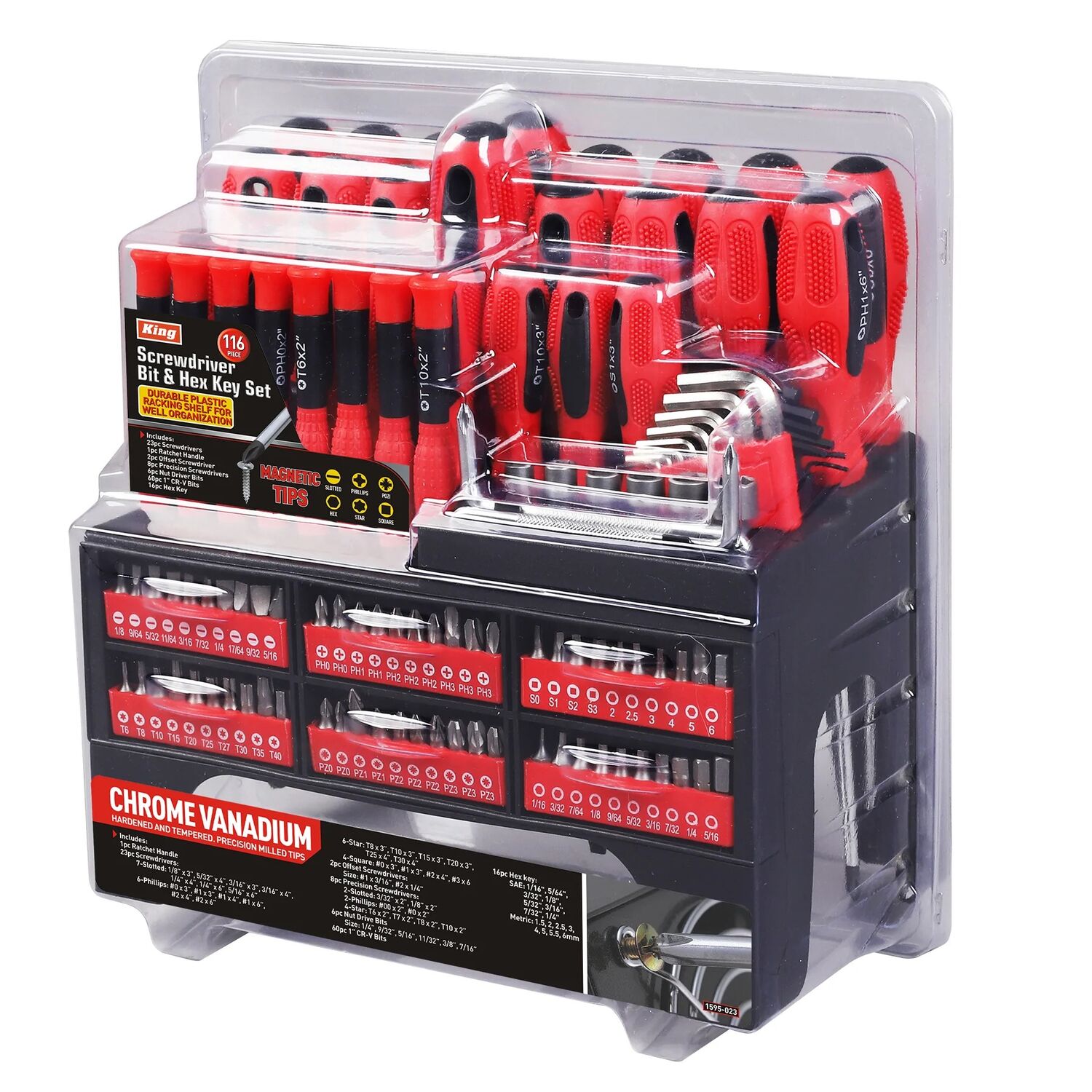116-Pc Screwdriver Bit and Hex Key Set 