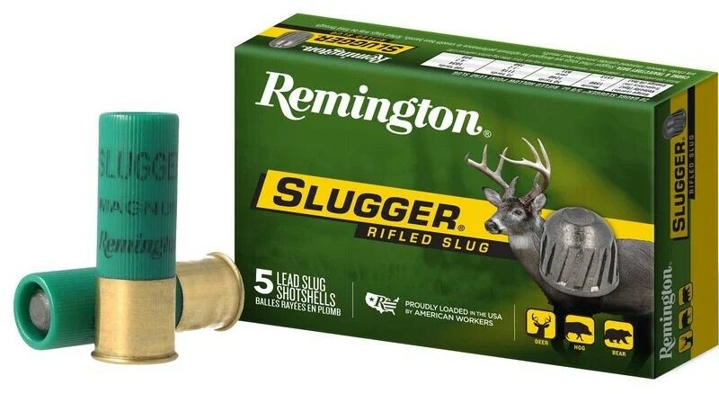 Remington Slugger 12 Gauge 2 3/4" Lead Rifled Slug, 438 Grain, 5-Rd
