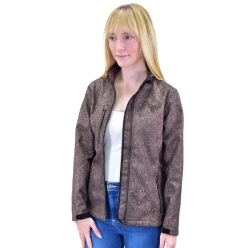 Cowboy Hardware Women's Tooled Floral Poly Shell Jacket