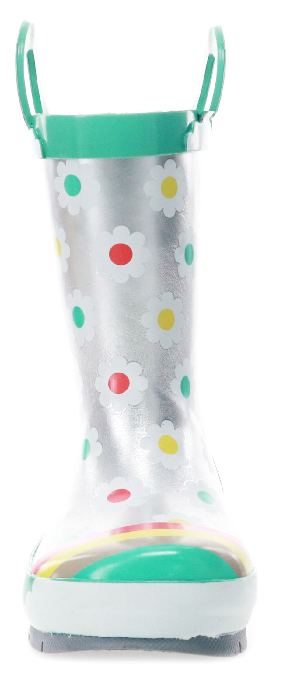 Kid's Bloom Dot Rain Boot in Silver
