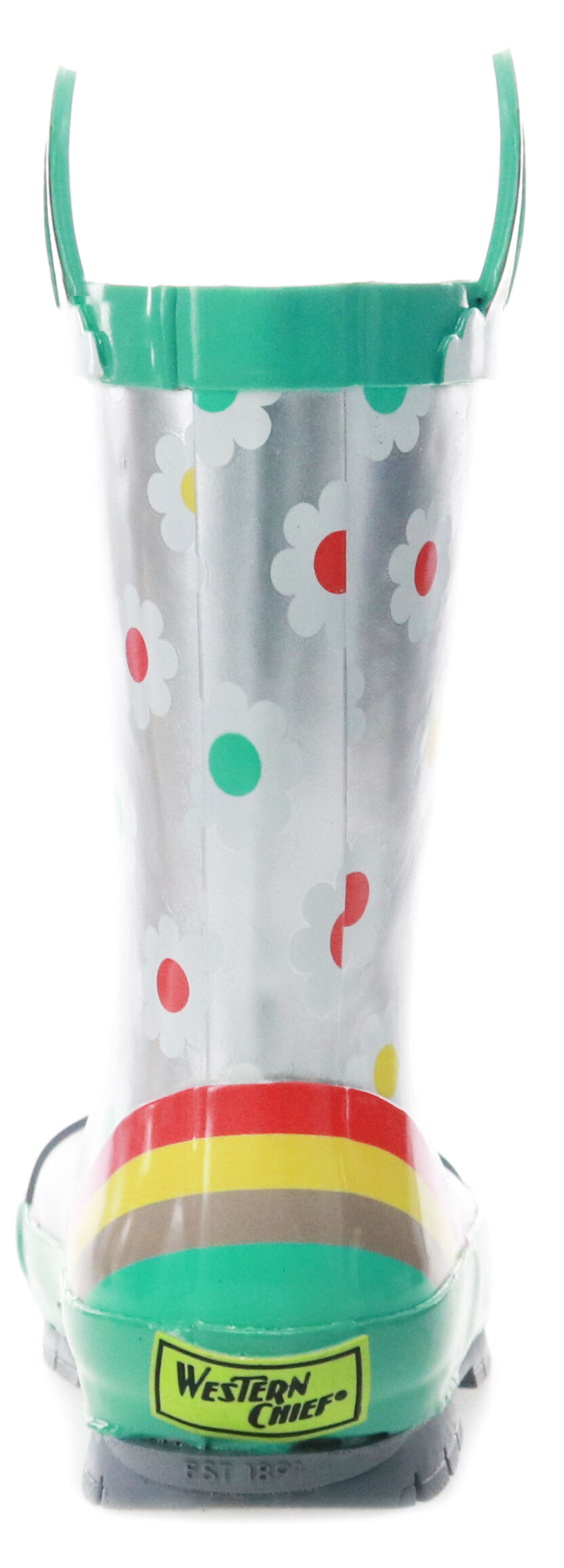 Kid's Bloom Dot Rain Boot in Silver