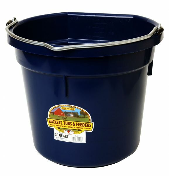 20-qt Flat Back Plastic Bucket in Navy