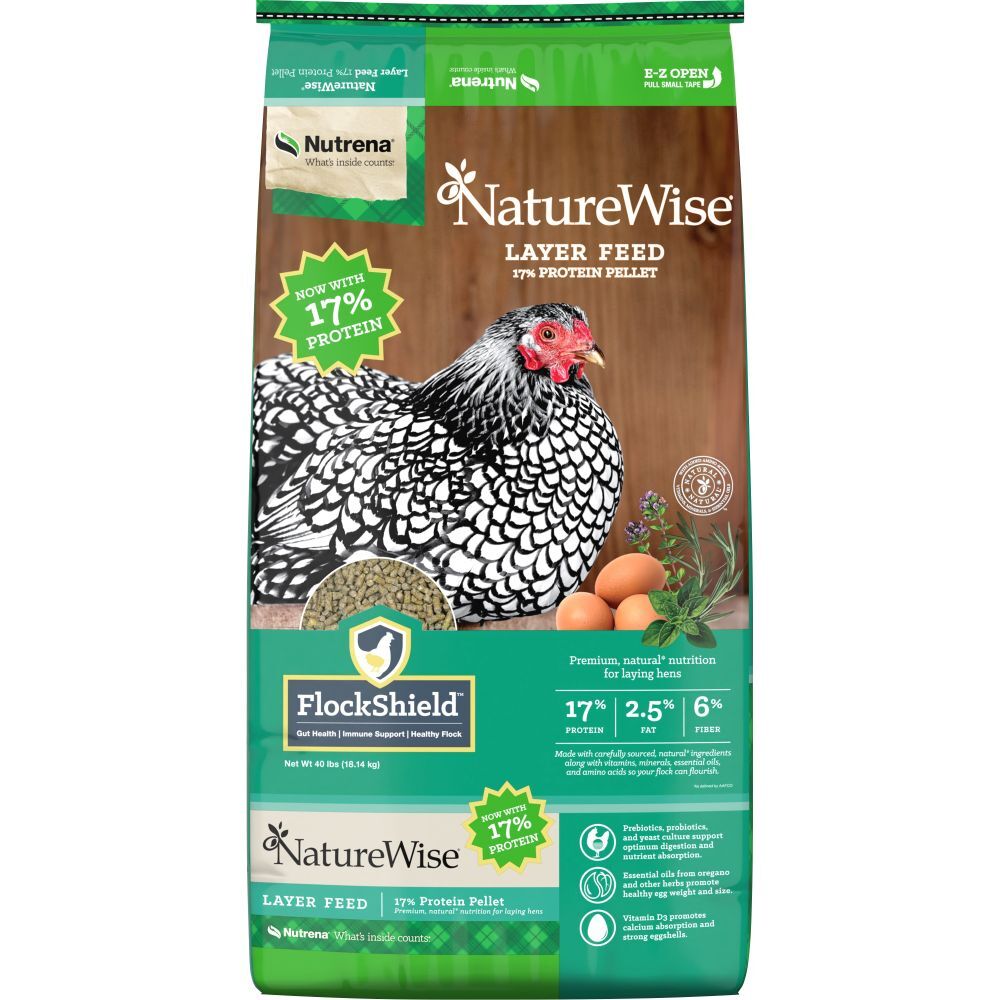 Nutrena NatureWise 17% Protein Layer Pellet Poultry Feed, 40-Lb