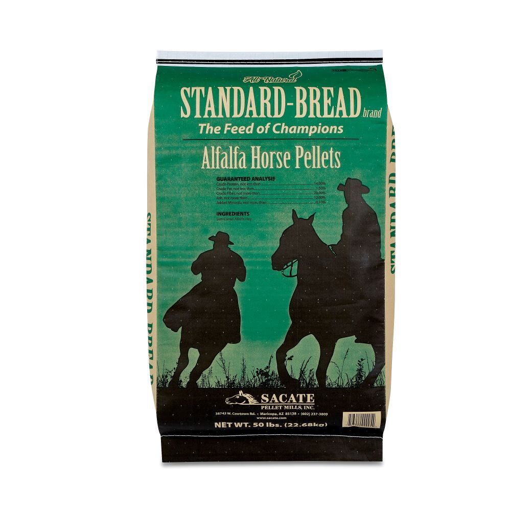 Sacate Pellet Mills Standard-Bread Alfalfa Horse Pellets, 50-Lb