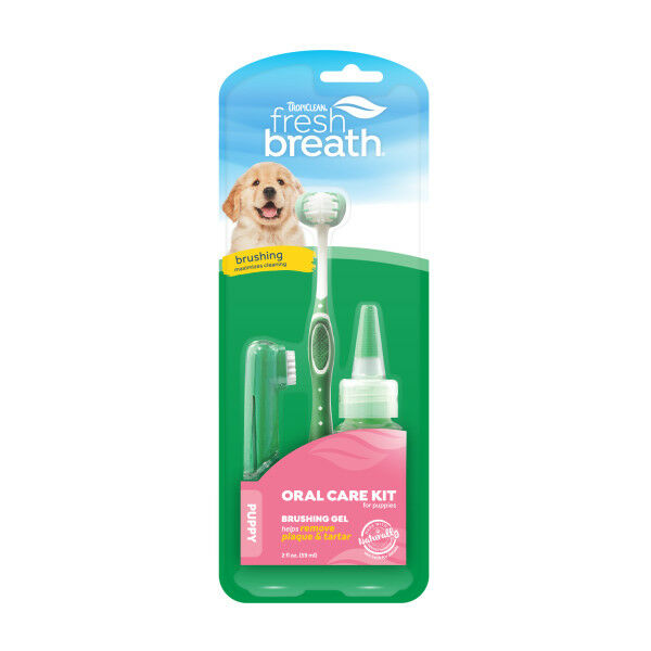 TropiClean Fresh Breath Oral Care Kit for Puppies, 2-Oz