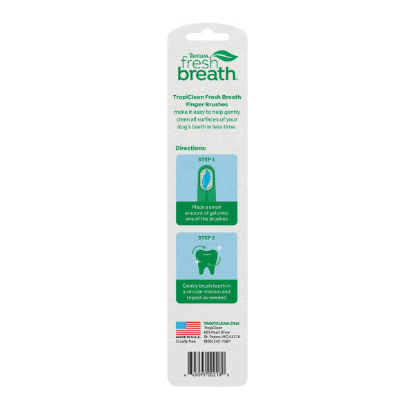 TropiClean Fresh Breath Finger Brushes for Pets, 2-Pk