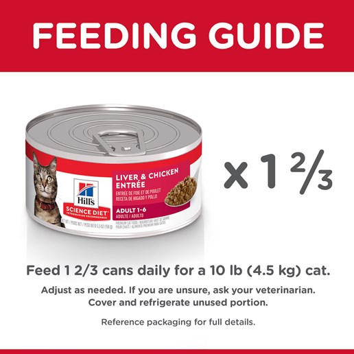 Hill's Science Diet Adult Liver & Chicken Entrée Wet Cat Food, 5.5-Oz Can