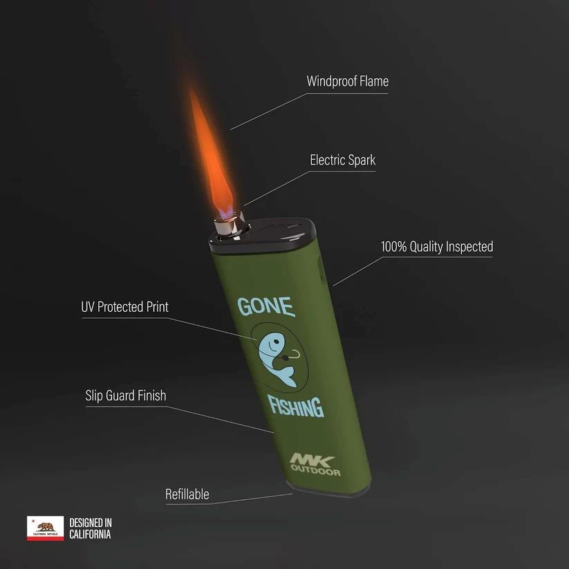 MK Lighter Outdoor Series, Alpine Set, Windproof Flame, Pocket Lighters Assortment