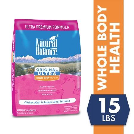 Ultra Chicken Meal & Salmon Meal Dry Cat Food, 15-lb