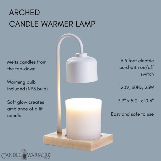 Candle Warmers White & Wood Arched Candle Warmer Lamp
