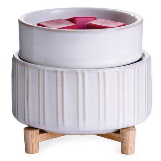 Candle Warmers Ceramic & Wood 2-in-1 Classic Fragrance Warmer
