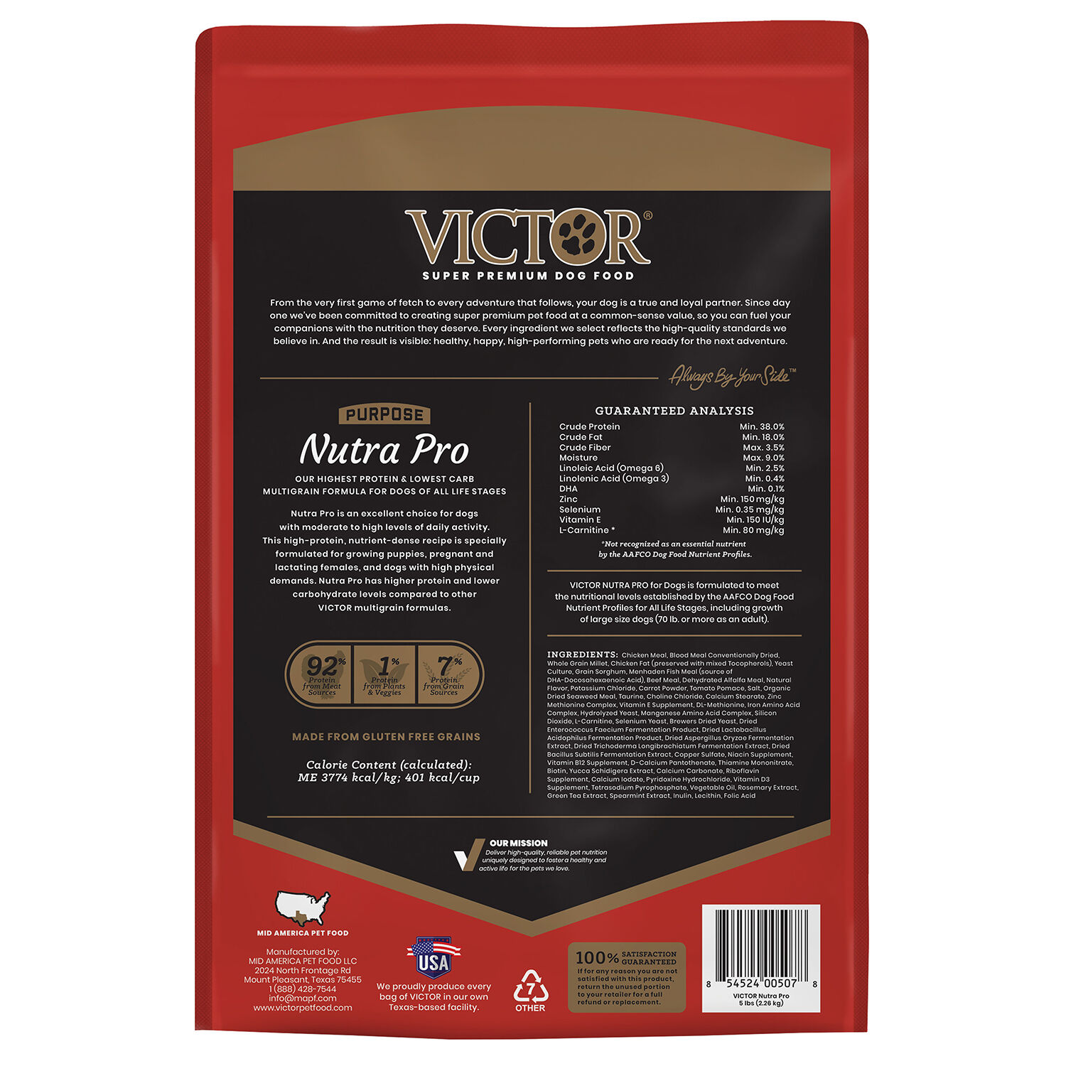 Victor Purpose Nutra Pro Dry Dog Food, 5-Lb Bag
