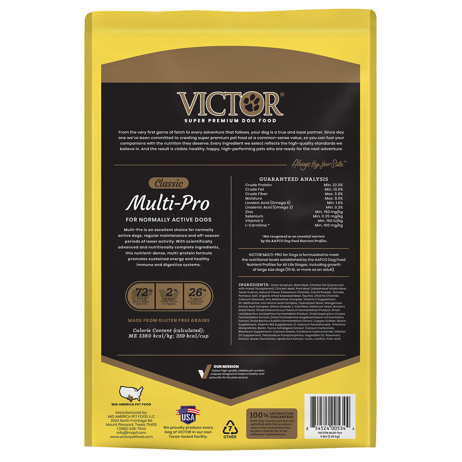 Victor Classic Multi-Pro, Dry Dog Food, 5-Lb Bag