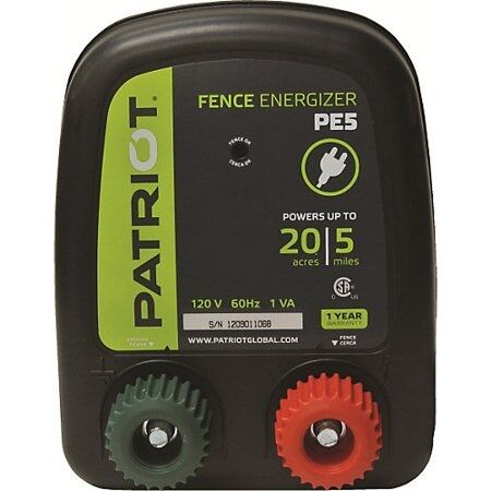 Patriot PE5 Electric Fence Energizer, 0.20 Joule