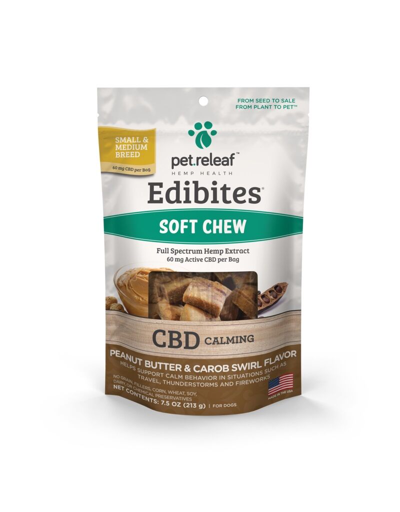 Pet Releaf Soft Chew Edibites Peanut Butter and Carob, 7.5-Oz Bag
