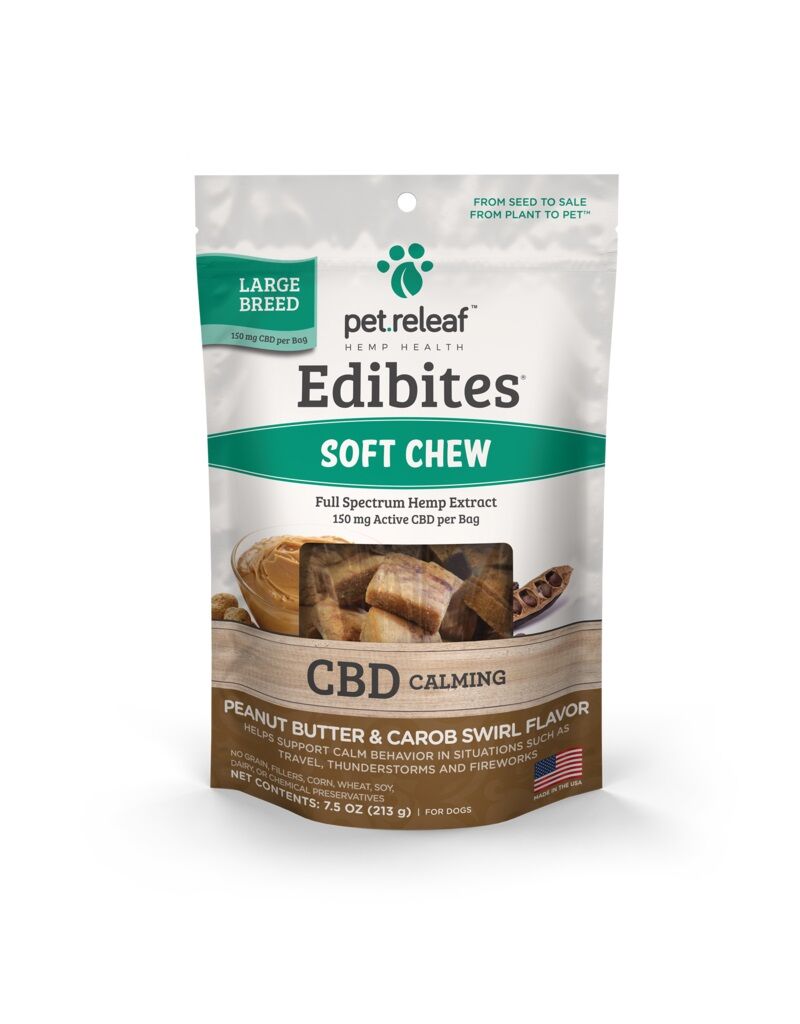 Pet Releaf Soft Chew Large Breed Edibites Peanut Butter and Carob, 7.5-Oz Bag