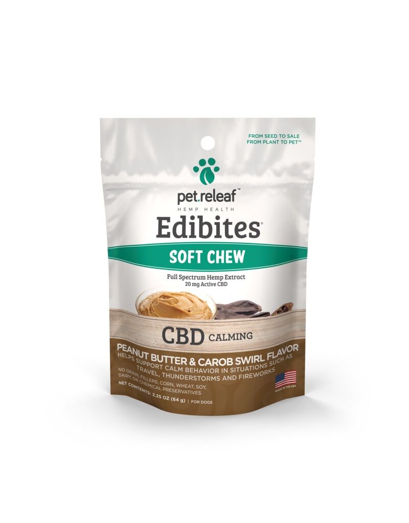 Pet Releaf Soft Chew Edibites Trial Size Peanut Butter and Carob, 2.25-Oz Bag