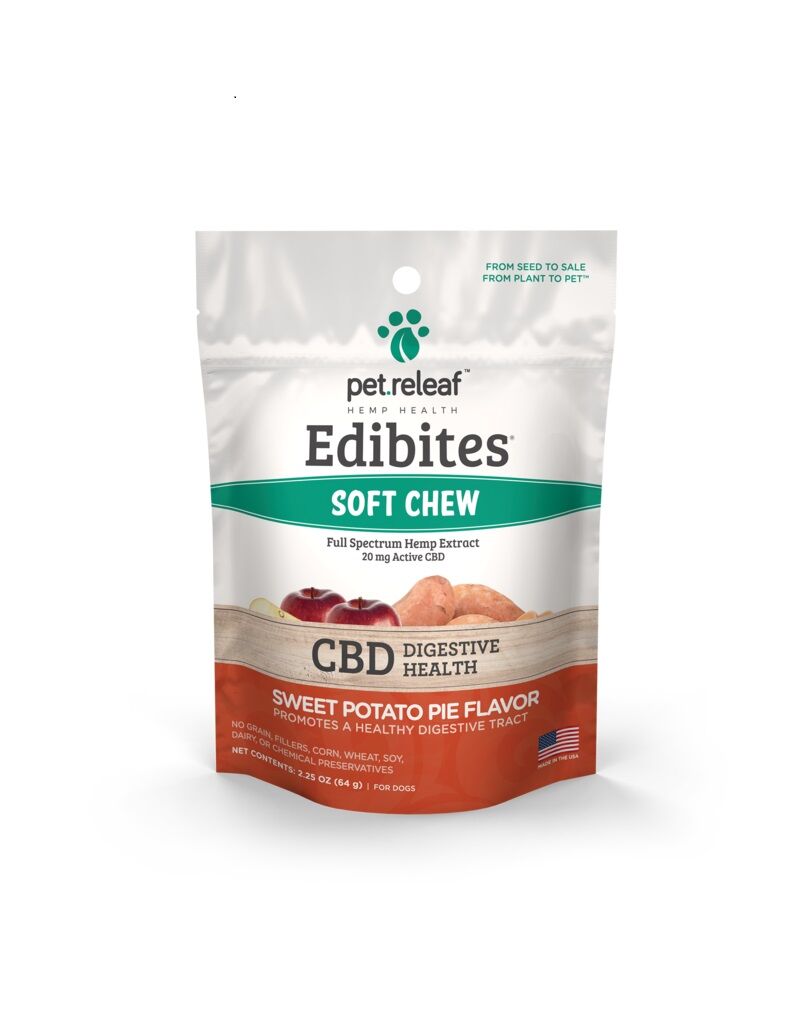 Pet Releaf Soft Chew Edibites Trial Size Sweet Potato Pie, 2.25-Oz Bag