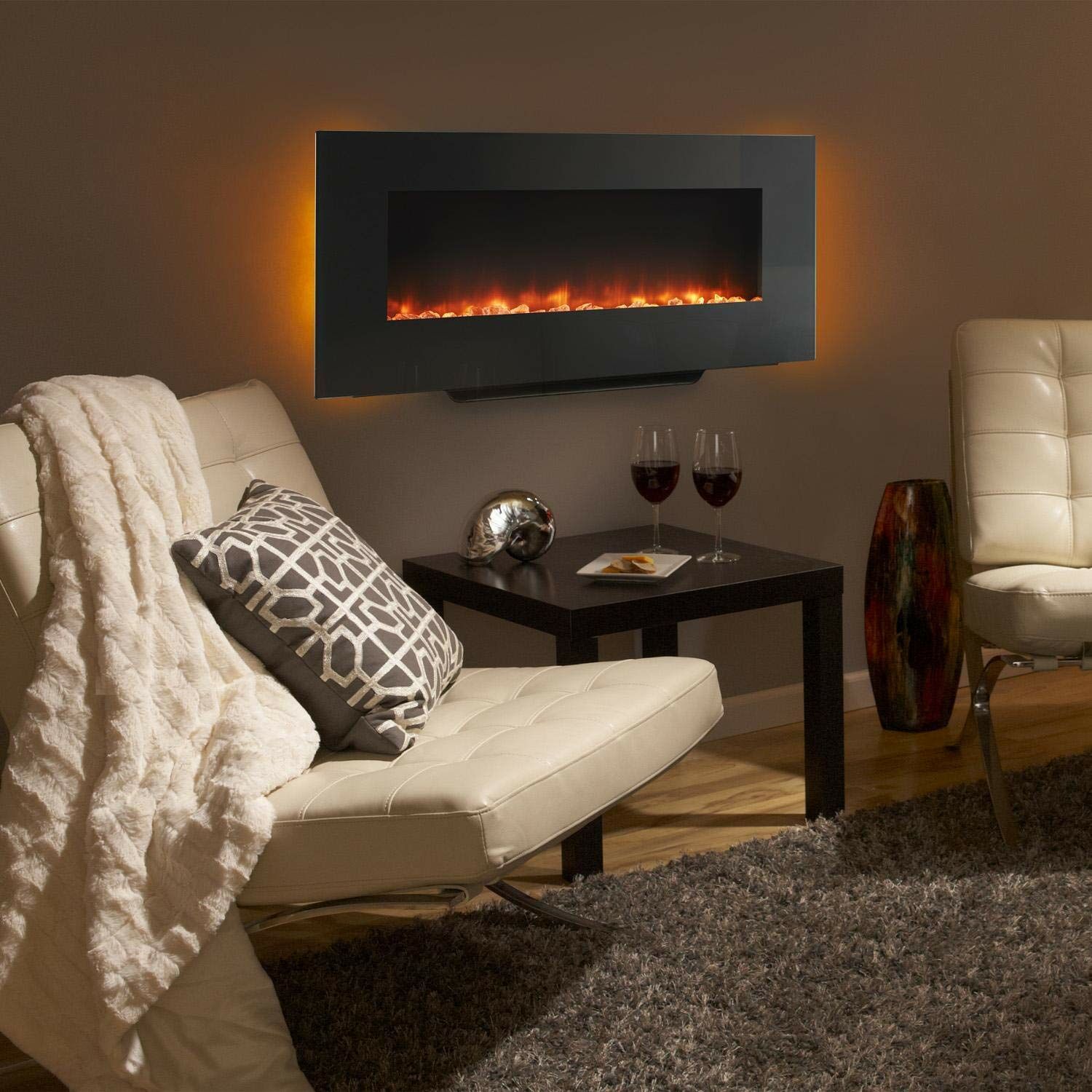 SimpliFire 38-In Wall Mount Electric Fireplace