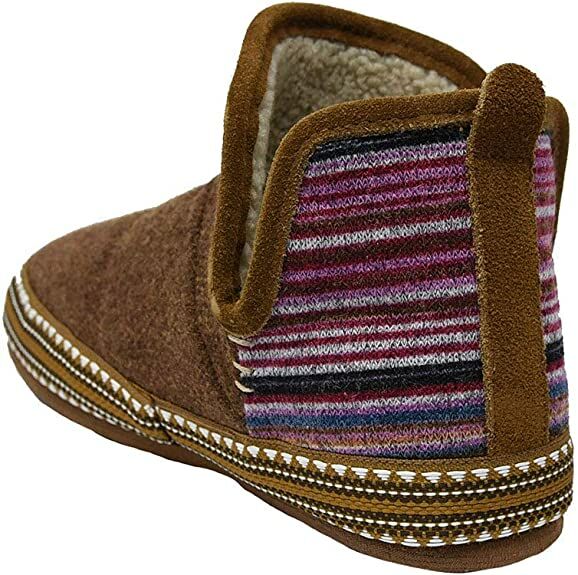 Women's Bootie Slipper In Denim Stripe