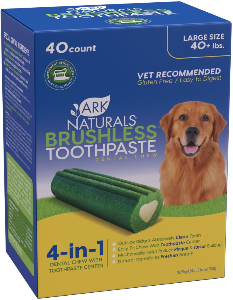 Brushless Toothpaste Dental Treats for Large Dogs, 60-Ct