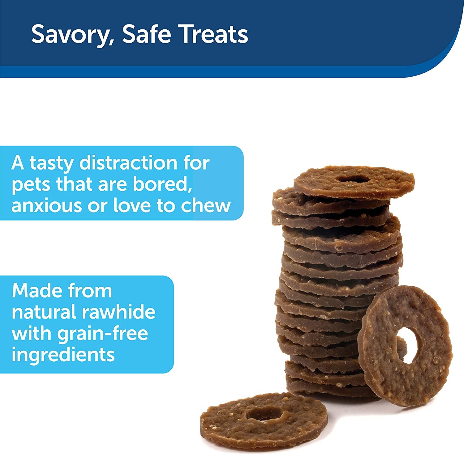 PetSafe Rawhide Treat Rings for Medium Dogs, 16-Pc