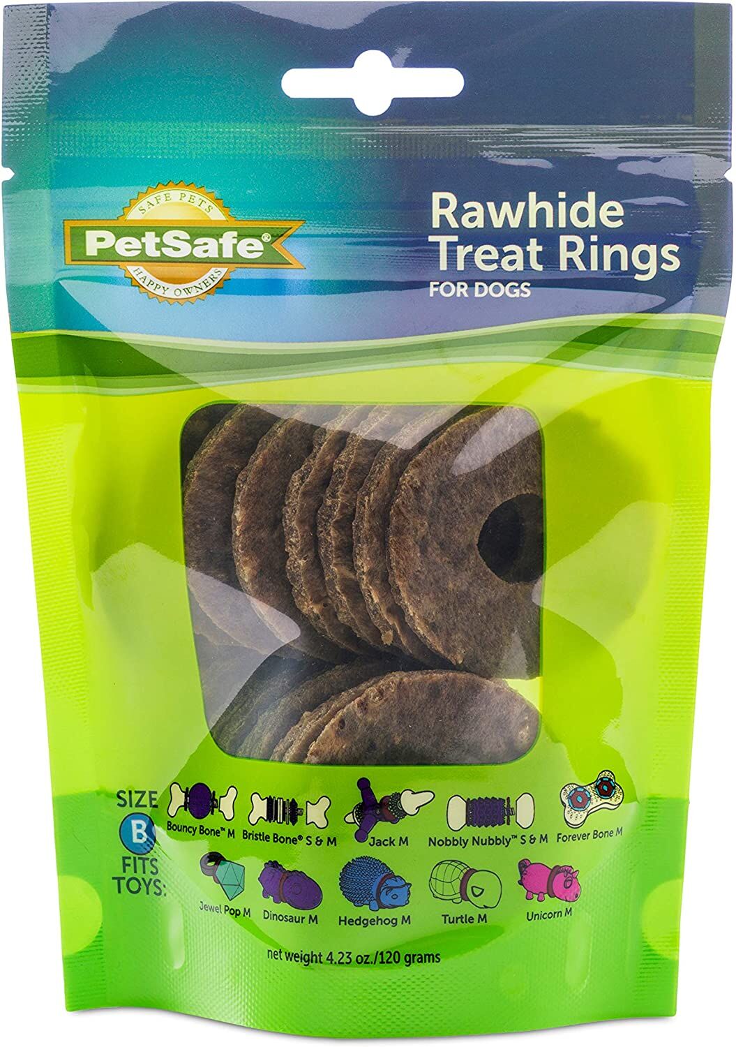 PetSafe Rawhide Treat Rings for Medium Dogs, 16-Pc