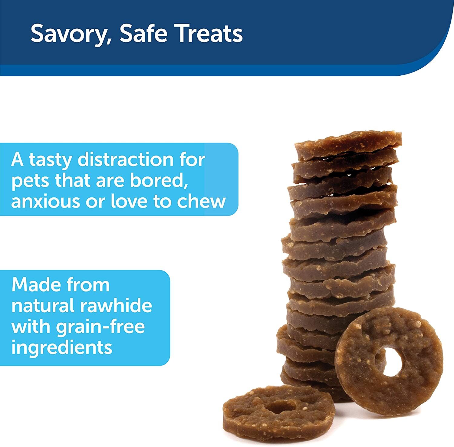 PetSafe Rawhide Treat Rings for Small Dogs, 16-Pc