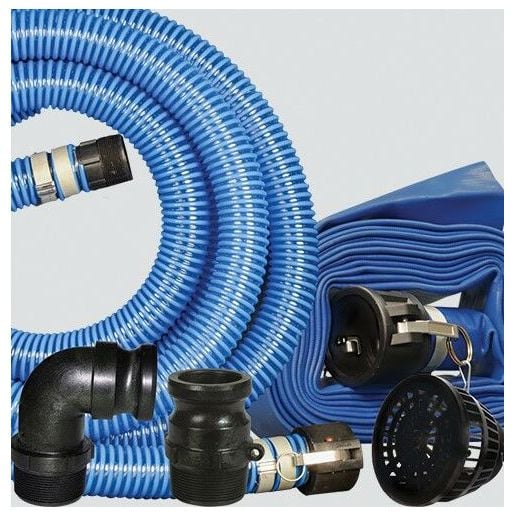 Water Transfer String 2-In XtremeFlex Water Transfer Pump Kit with Poly Fittings & Adaptors