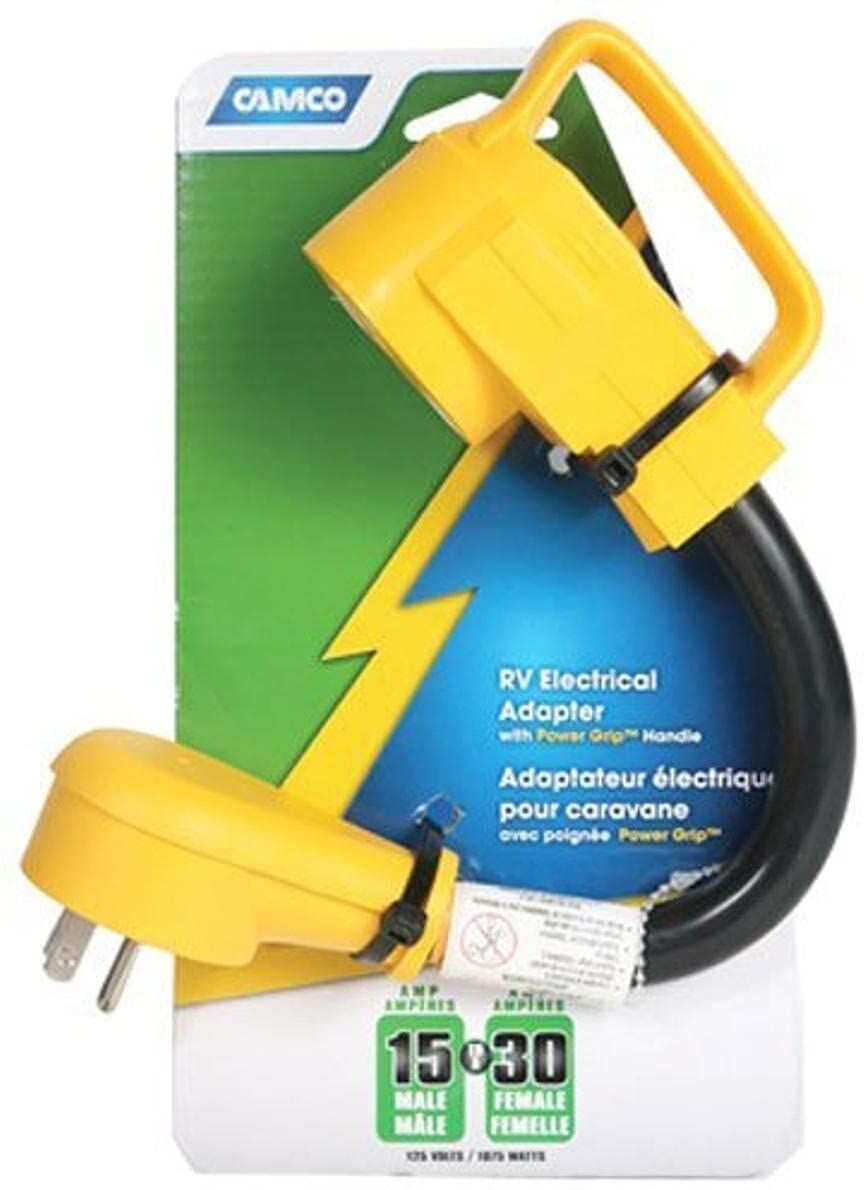 Camco Power Grip Dogbone 15-Am/30-AF, 12-In