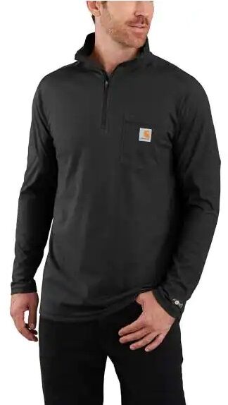 Carhartt Men's Force Relaxed Fit Midweight Long-Sleeve 1/4 Zip Mock-Neck T-Shirt
